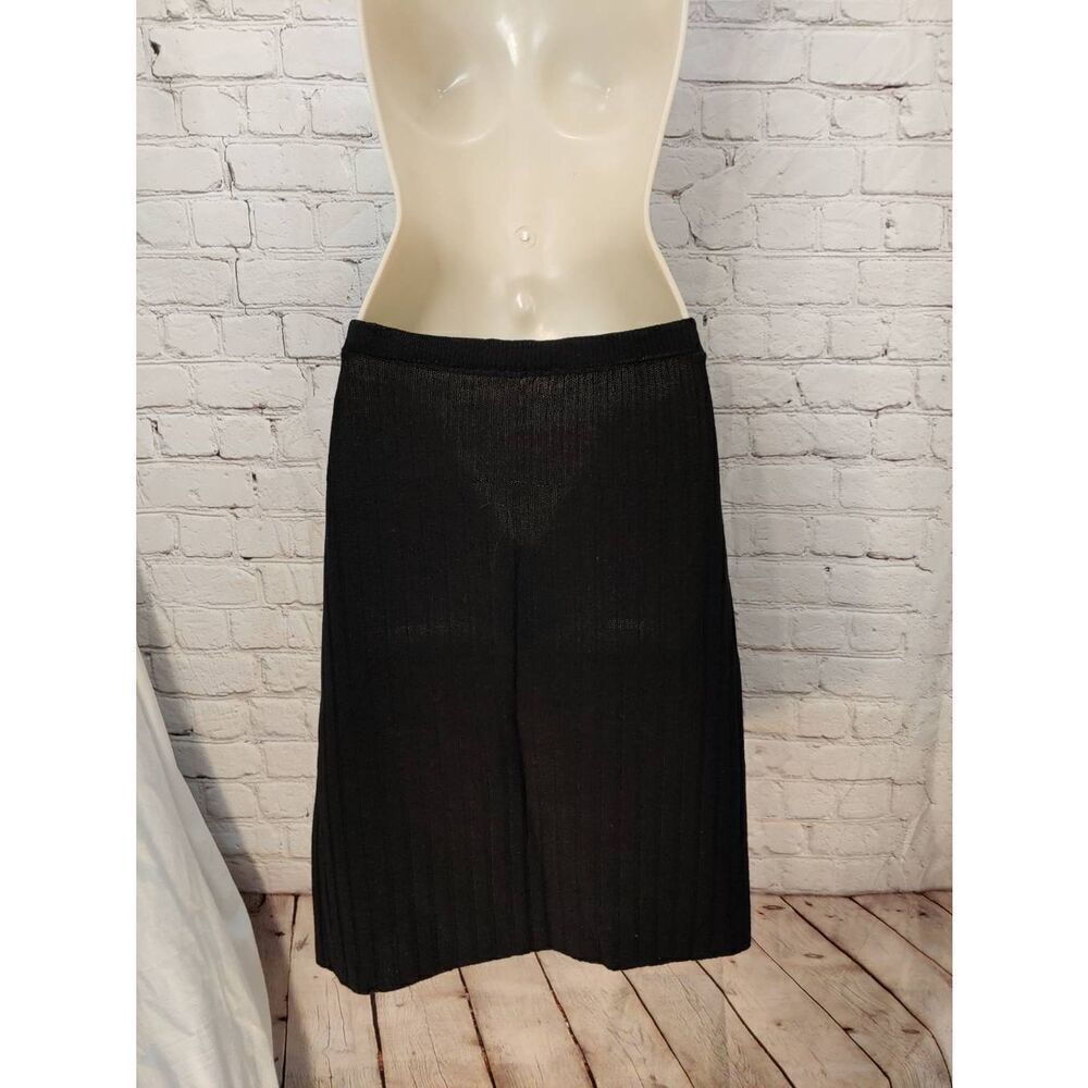 Vintage Women's Size Small Black Knit Skirt - Picture 2 of 4